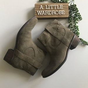 Lucky Brand Terra Tan Suede Western Ankle Boot